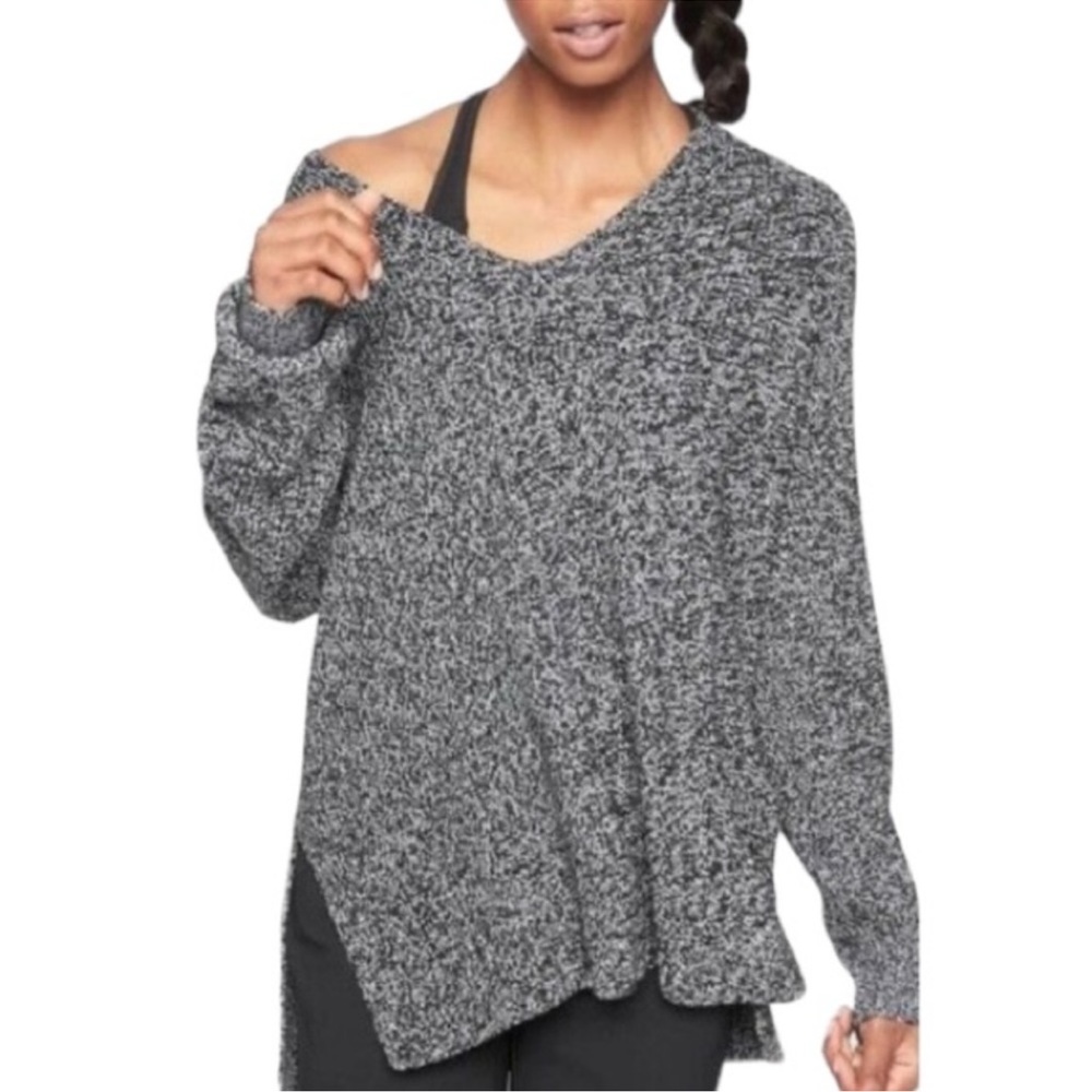 Athlete Switchback Pullover Sweater Black Marl - image 1